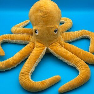Large 20" 50cm Orange Yellow Ikea Octupus Squid Blavingad Plush Stuffed Animal